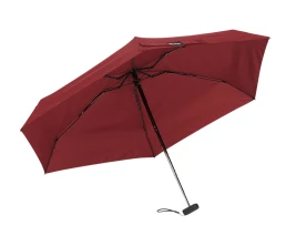 Зонт складной женский TORBER, механика, 5 сложений, красный, каркас алюминий, эпонж, пластиковая ручка, диаметр 91 см