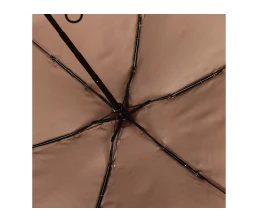 Зонт складной женский TORBER, механика, 5 сложений, коричневый, каркас алюминий, эпонж, пластиковая ручка, диаметр 91 см