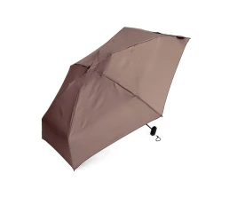 Зонт складной женский TORBER, механика, 5 сложений, коричневый, каркас алюминий, эпонж, пластиковая ручка, диаметр 91 см