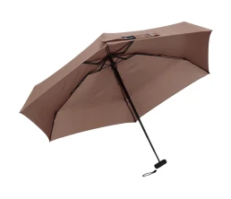 Зонт складной женский TORBER, механика, 5 сложений, коричневый, каркас алюминий, эпонж, пластиковая ручка, диаметр 91 см