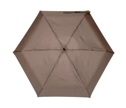 Зонт складной женский TORBER, механика, 5 сложений, коричневый, каркас алюминий, эпонж, пластиковая ручка, диаметр 91 см