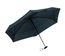 Зонт складной женский TORBER, механика, 5 сложений, синий, каркас алюминий, эпонж, пластиковая ручка, диаметр 91 см