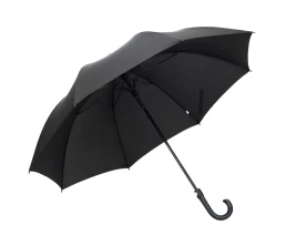 Зонт трость мужской TORBER, полуавтомат, черный, каркас файбергласс, эпонж, пластиковая ручка, диаметр 120 см