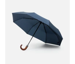 Зонт складной Classic, темно-синий с темной ручкой