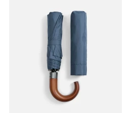 Зонт складной Classic, темно-синий с темной ручкой