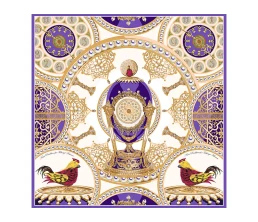 Платок «Пасхальное яйцо-часы Петушок»