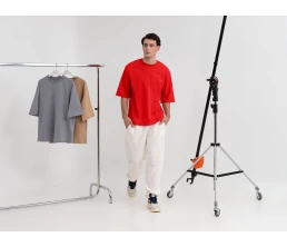 Футболка оверсайз унисекс Kosmos 2.0, красная (алая)