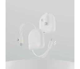 Кабель Xoopar ICE-R с ретрактором 2 в 1, разъёмы USB-C и Lightning, 60 Вт