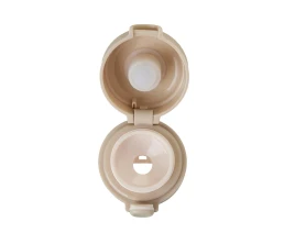 Вакуумная термокружка Waterline c кнопкой «Guard», 400 мл, тубус, бежевый