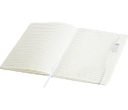 Набор Legato Elegance из блокнота формата А5 в твердой обложке и ручки-роллера, белый/белый