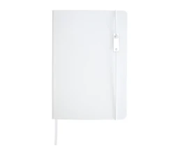 Набор Legato Elegance из блокнота формата А5 в твердой обложке и ручки-роллера, белый/белый