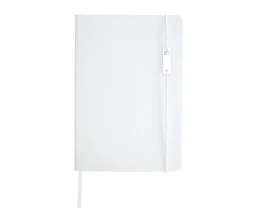 Набор Legato Elegance из блокнота формата А5 в твердой обложке и ручки-роллера, белый/черный