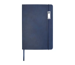 Набор Legato Elegance из блокнота формата А5 в твердой обложке и ручки-роллера, синий/синий
