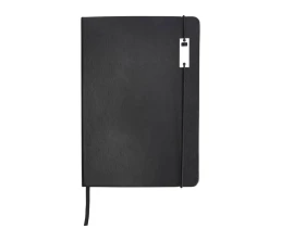 Набор Legato Elegance из блокнота формата А5 в твердой обложке и ручки-роллера, черный/белый