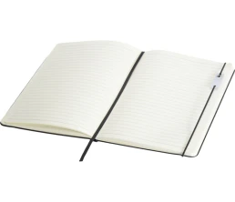 Набор Legato Elegance из блокнота формата А5 в твердой обложке и ручки-роллера, черный/белый