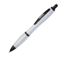 Nash шариковая ручка из переработанного пластика с черной отделкой (черные чернила) - Белый