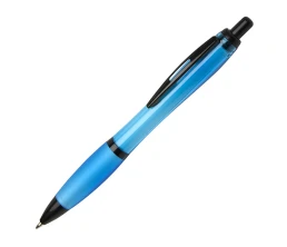Nash шариковая ручка из переработанного пластика с черной отделкой (черные чернила) - Голубой