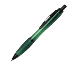 Nash шариковая ручка из переработанного пластика с черной отделкой (черные чернила) - Зеленый