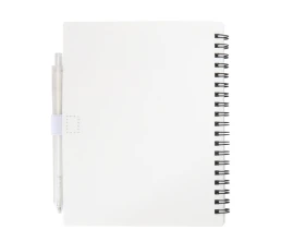 Набор Niove из блокнота из переработанного пластика в мягкой обложке и шариковой ручки (синие чернила) - Белый