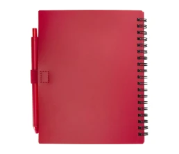 Набор Niove из блокнота из переработанного пластика в мягкой обложке и шариковой ручки (синие чернила) - Красный