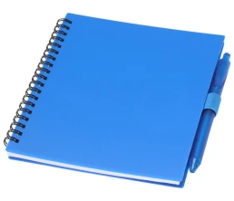 Набор Niove из блокнота из переработанного пластика в мягкой обложке и шариковой ручки (синие чернила) - Синий