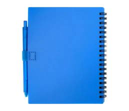 Набор Niove из блокнота из переработанного пластика в мягкой обложке и шариковой ручки (синие чернила) - Синий