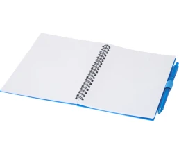 Набор Niove из блокнота из переработанного пластика в мягкой обложке и шариковой ручки (синие чернила) - Синий