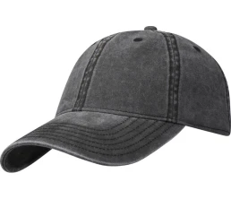 Графтон 6-панельная промытая кепка, черный