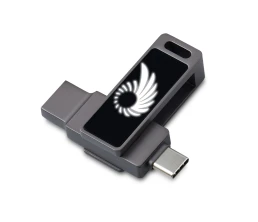 Флешка 32 ГБ USB Type-C и USB 3.0 с подсветкой лого «Спинлайт»