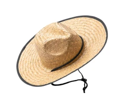 Шляпа из натуральной соломы MUNDAK/СИЕСТА с регулируемой завязкой, бежевый/черный