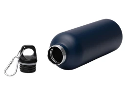 Бутылка LUWAK/ЛЮВАК из переработанной нержавеющей стали с карабином, синий нейви