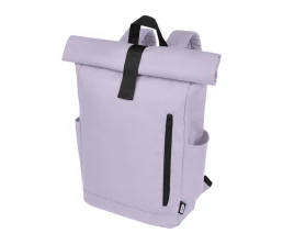 Рюкзак Байрон 15,6" объемом 18 л со скручиваемым верхом, изготовленный из переработанного ПЭТ по стандарту GRS, лиловый