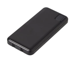 Внешний аккумулятор со встроенными кабелями «Фрэйм Квик», быстрая зарядка, 10000мач, черный