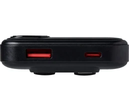 Внешний аккумулятор со встроенными кабелями «Фрэйм Квик», быстрая зарядка, 10000мач, черный