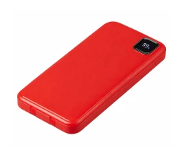 Внешний аккумулятор со встроенными кабелями «Фрэйм», 10000мач, красный