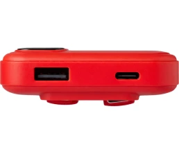 Внешний аккумулятор со встроенными кабелями «Фрэйм», 10000мач, красный