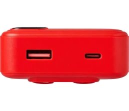 Внешний аккумулятор со встроенными кабелями «Фрэйм Про», быстрая зарядка, 20000мач, красный