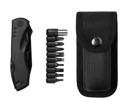 Универсальный мультитул с битами в подарочной упаковке с окном «Шэйп» , черный