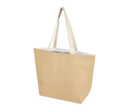 Эко-сумка Джута 12 л из джута плотностью 300 г/м2, белый/натуральный