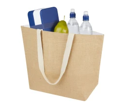Эко-сумка Джута 12 л из джута плотностью 300 г/м2, белый/натуральный