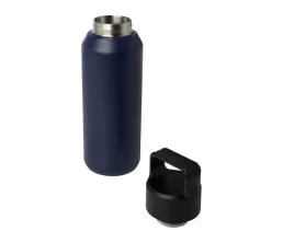 Бутылка для воды с вакуумной изоляцией Astra/Астра объемом 600 мл из меди и переработанной нержавеющей стали, сертифицированной по стандарту RCS, темно-синий