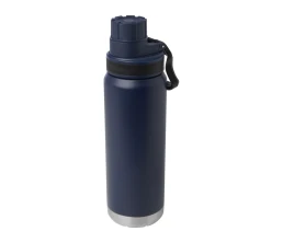 Бутылка для воды с вакуумной изоляцией Fortis/Фортис объемом 700 мл из меди и переработанной нержавеющей стали, сертифицированной по стандарту RCS, темно-синий