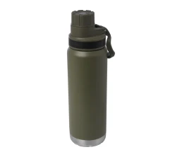 Бутылка для воды с вакуумной изоляцией Fortis/Фортис объемом 700 мл из меди и переработанной нержавеющей стали, сертифицированной по стандарту RCS, зеленый лесной