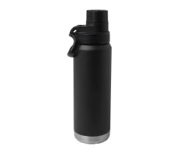 Бутылка для воды с вакуумной изоляцией Fortis/Фортис объемом 700 мл из меди и переработанной нержавеющей стали, сертифицированной по стандарту RCS, черный