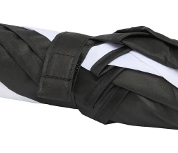 Джефф 30-дюймовый ветрозащитный зонт-трость, белый/черный