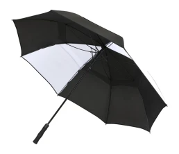 Джефф 30-дюймовый ветрозащитный зонт-трость, белый/черный
