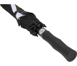 Джефф 30-дюймовый ветрозащитный зонт-трость, белый/черный