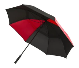 Джефф 30-дюймовый ветрозащитный зонт-трость, красный/черный