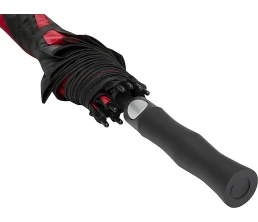 Джефф 30-дюймовый ветрозащитный зонт-трость, красный/черный