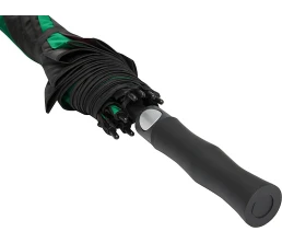 Джефф 30-дюймовый ветрозащитный зонт-трость, зеленый/черный